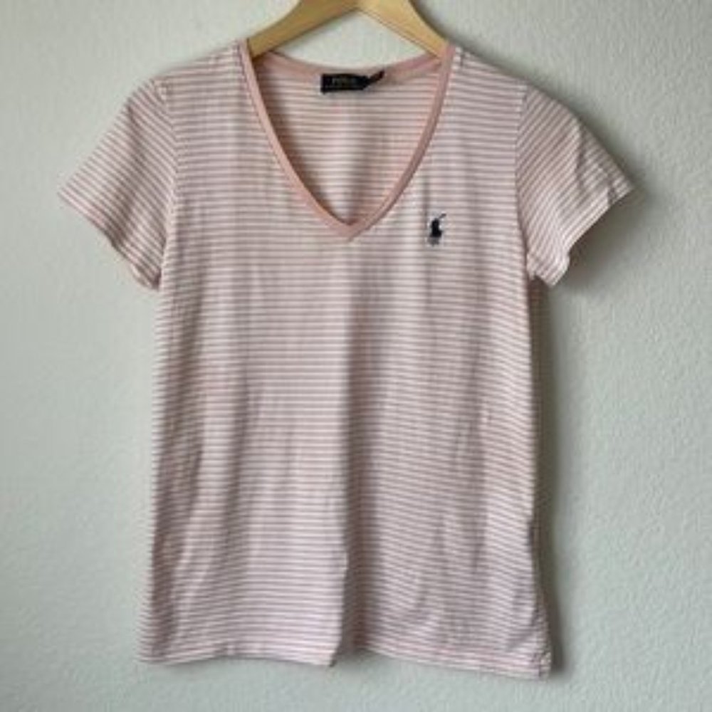 Polo Ralph Lauren Striped V-Neck Short Sleeve Tee